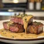 Indulge in Rich French Seared Steak with Creamy Cognac Sauce