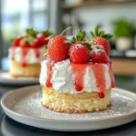 Irresistible Creamy Strawberry Coconut Sponge Cakes