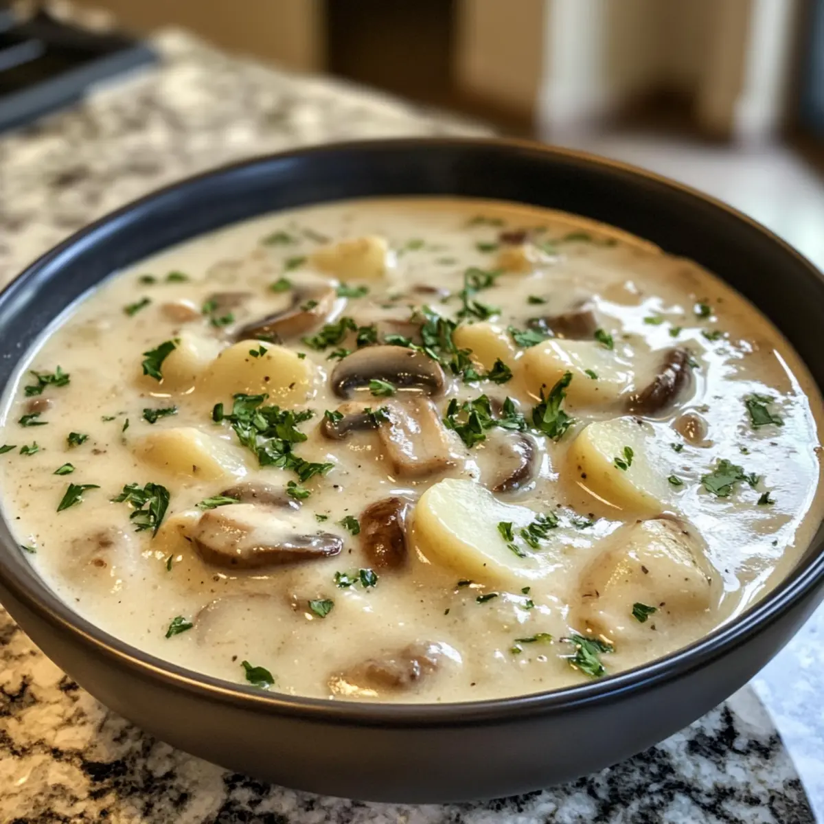 Indulgent Creamy Mushroom Potato Soup