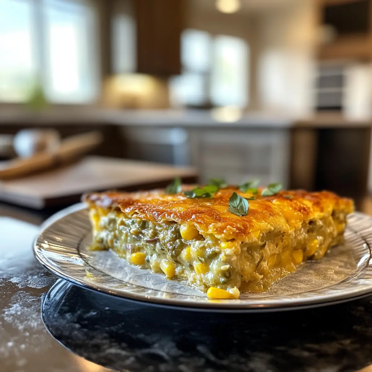 Zesty Spicy Green Chili Corn Casserole