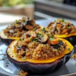 Irresistible Savory Mushroom and Quinoa Stuffed Acorn Squash