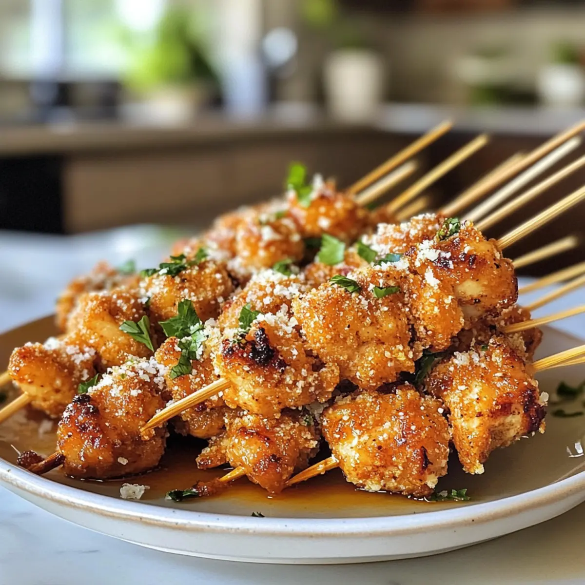 Irresistible Crispy Parmesan Chicken Skewers