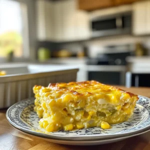 Zesty Spicy Green Chili Corn Casserole