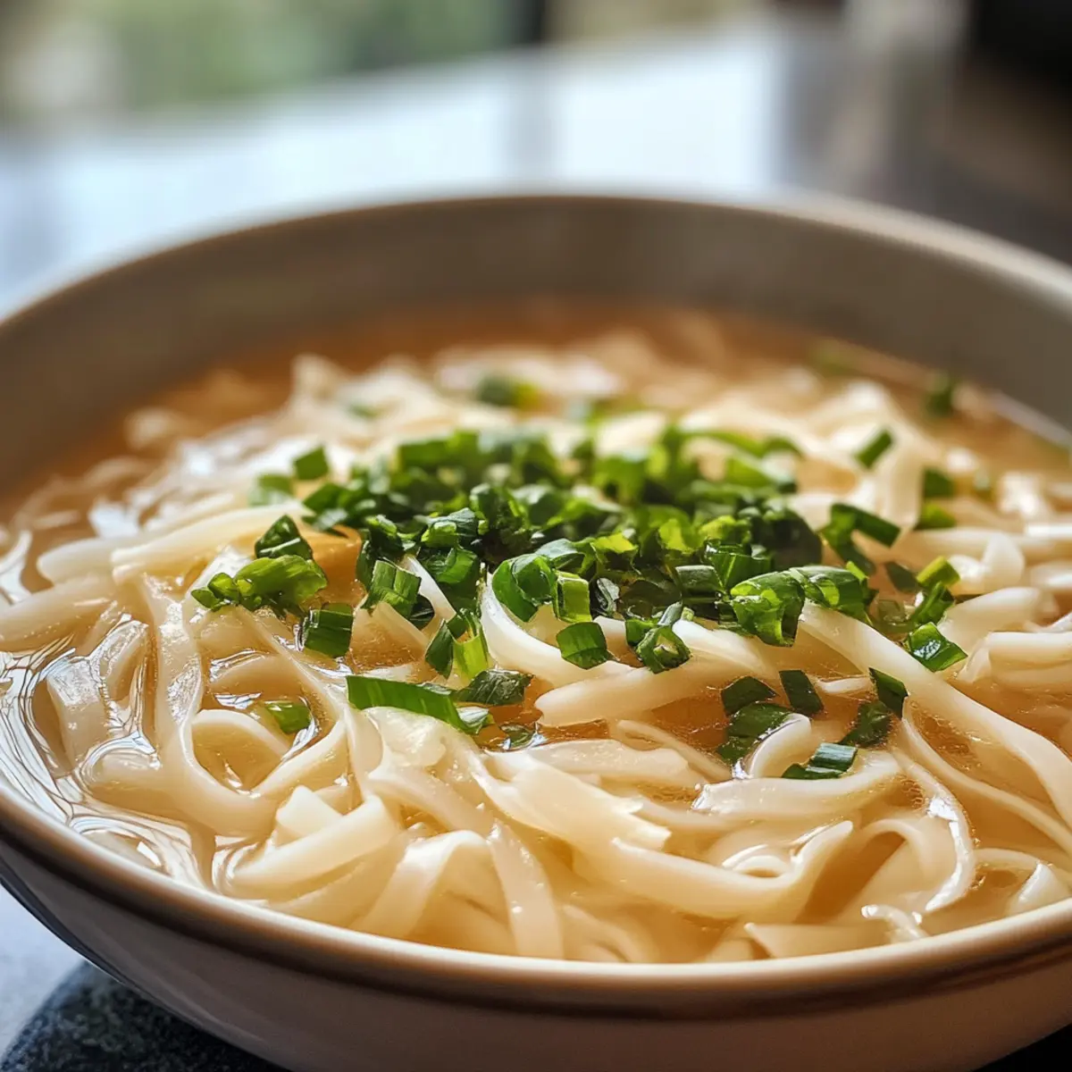 Comforting Savory Ginger Garlic Broth with Rice Noodles Recipe