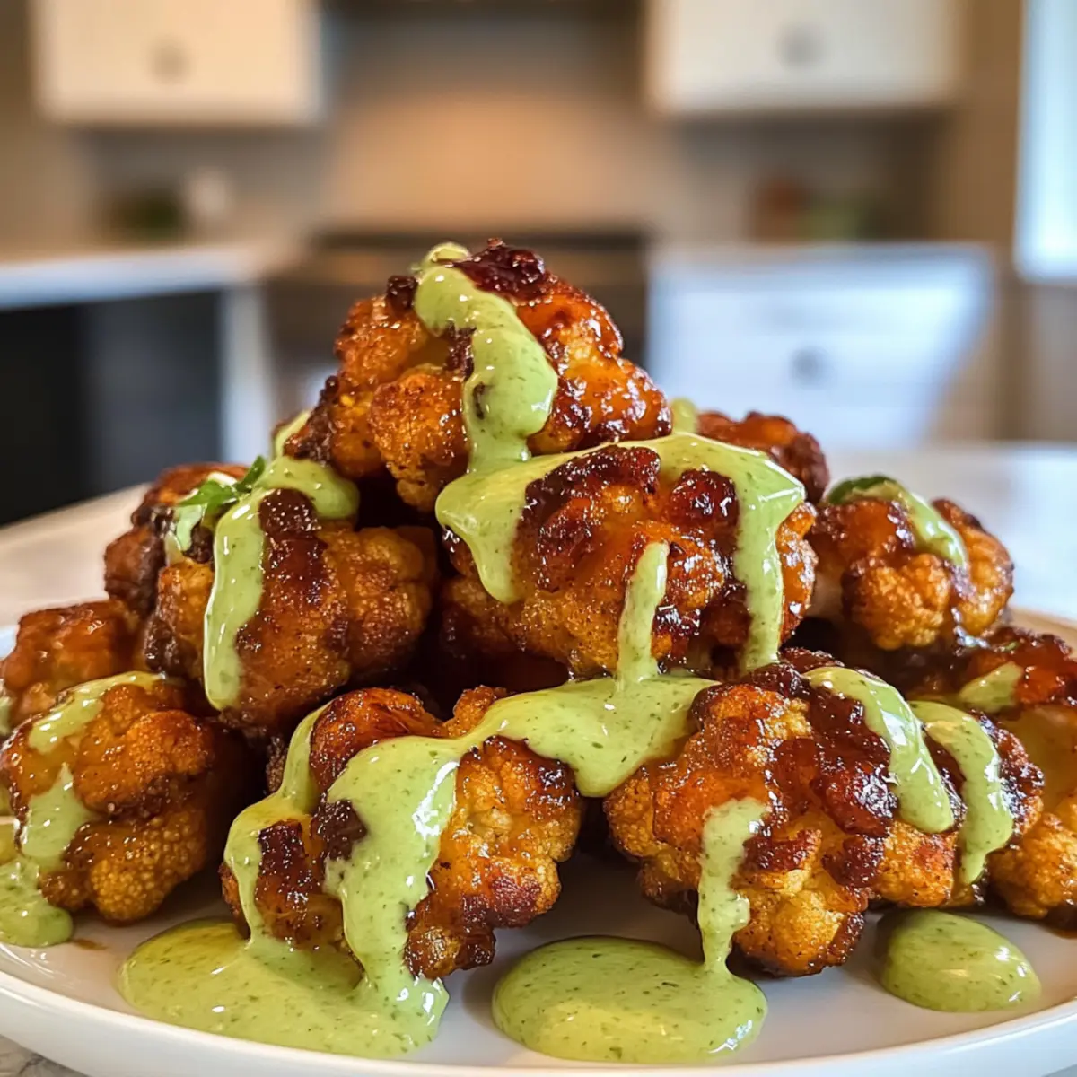 Flavor-Packed Crispy Jerk Cauliflower Wings with Mojo Sauce