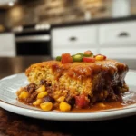 Cozy Comforting Chili Cornbread Casserole