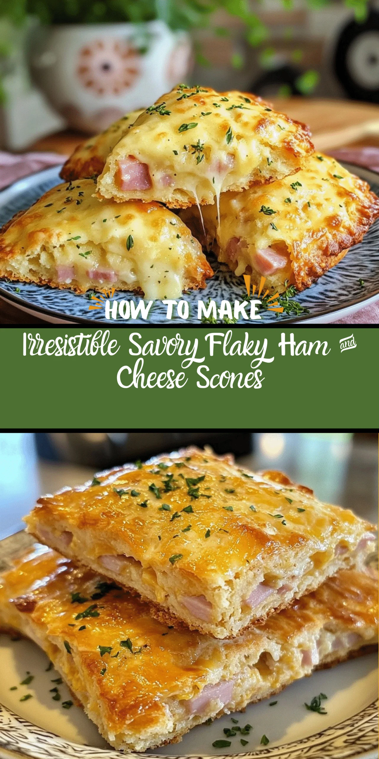 Irresistible Savory Flaky Ham & Cheese Scones