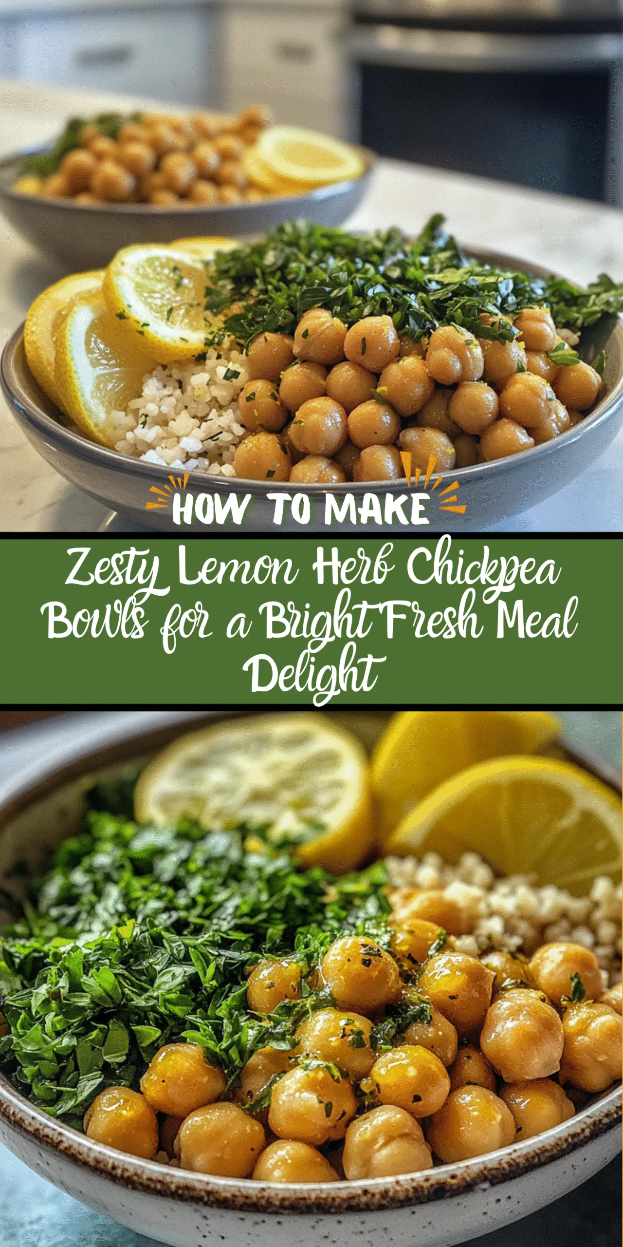 Zesty Lemon Herb Chickpea Bowls for a Bright Fresh Meal Delight