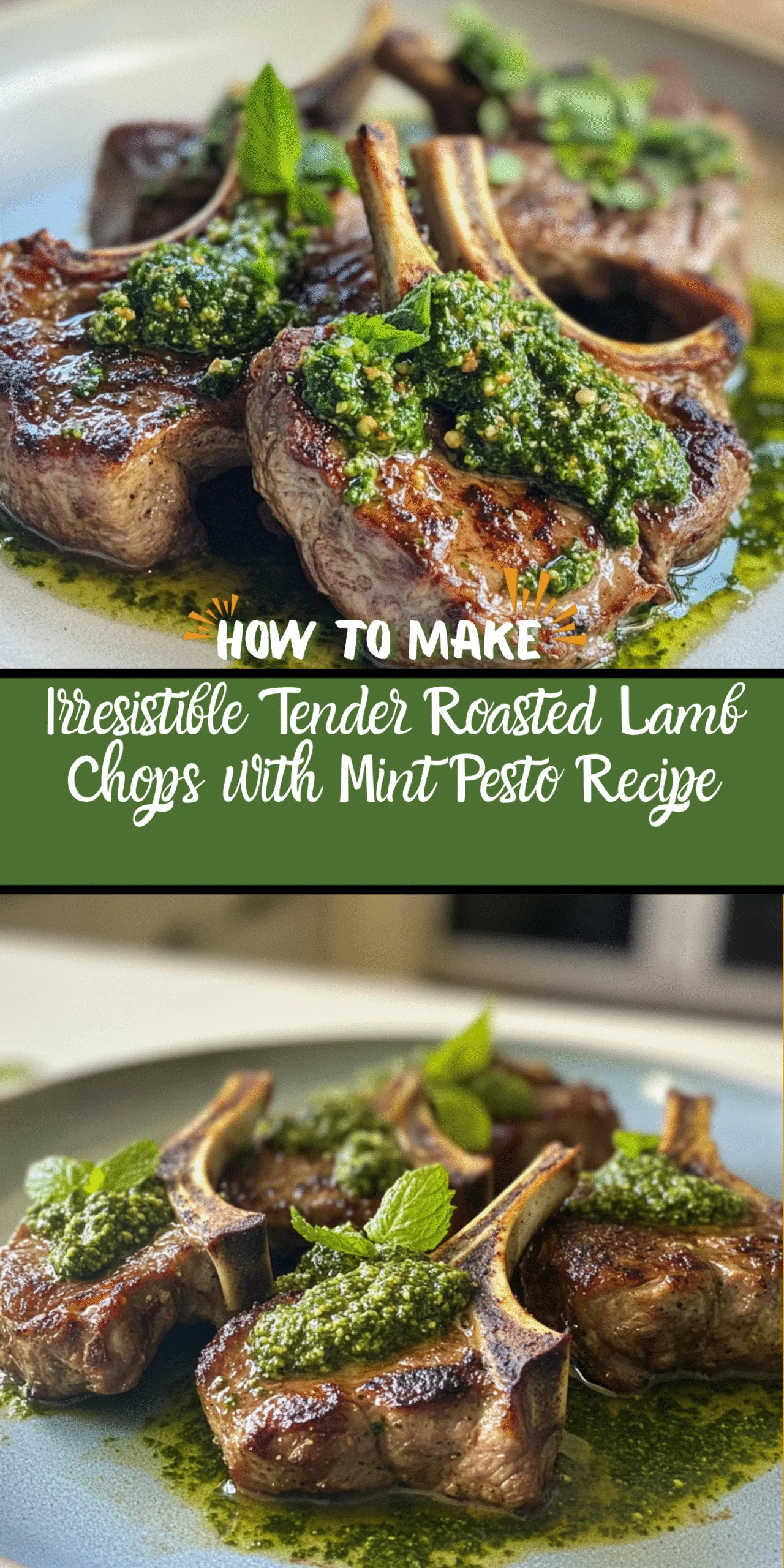 Irresistible Tender Roasted Lamb Chops with Mint Pesto Recipe