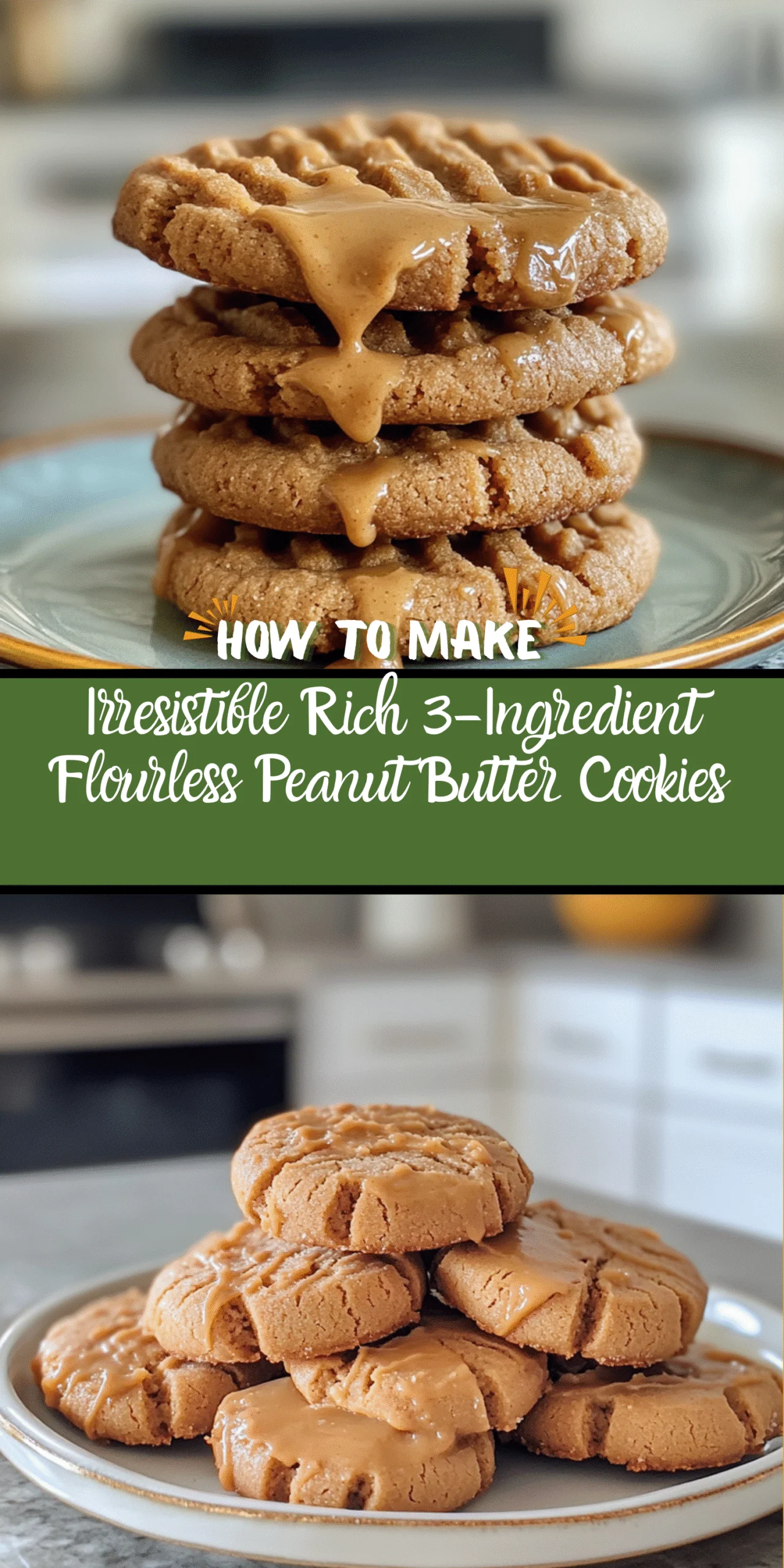 Irresistible Rich 3-Ingredient Flourless Peanut Butter Cookies