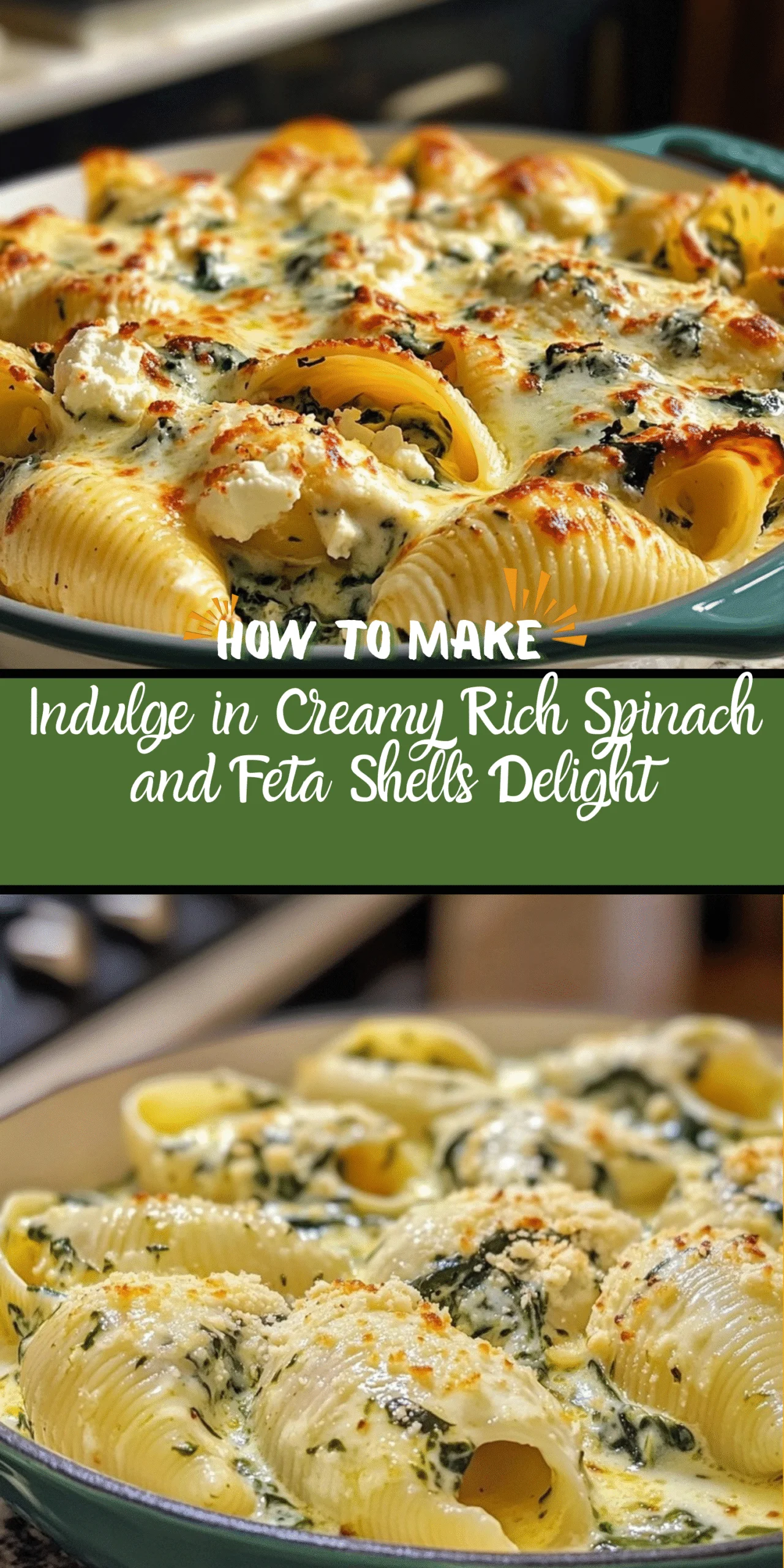 Indulge in Creamy Rich Spinach and Feta Shells Delight
