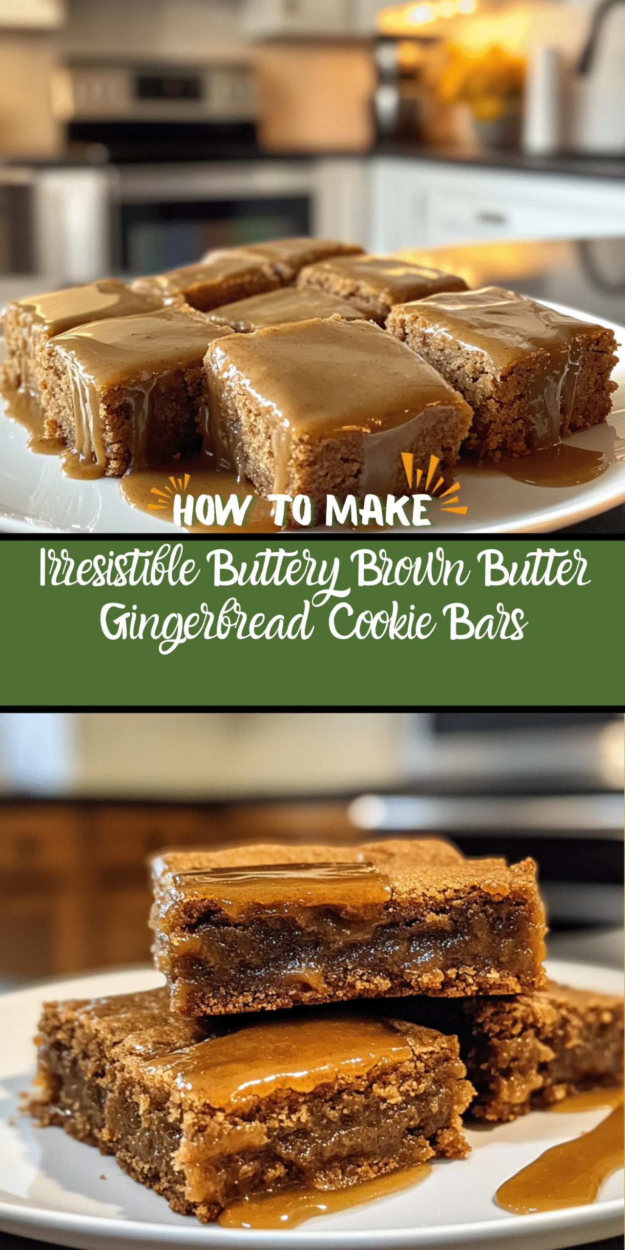 Irresistible Buttery Brown Butter Gingerbread Cookie Bars