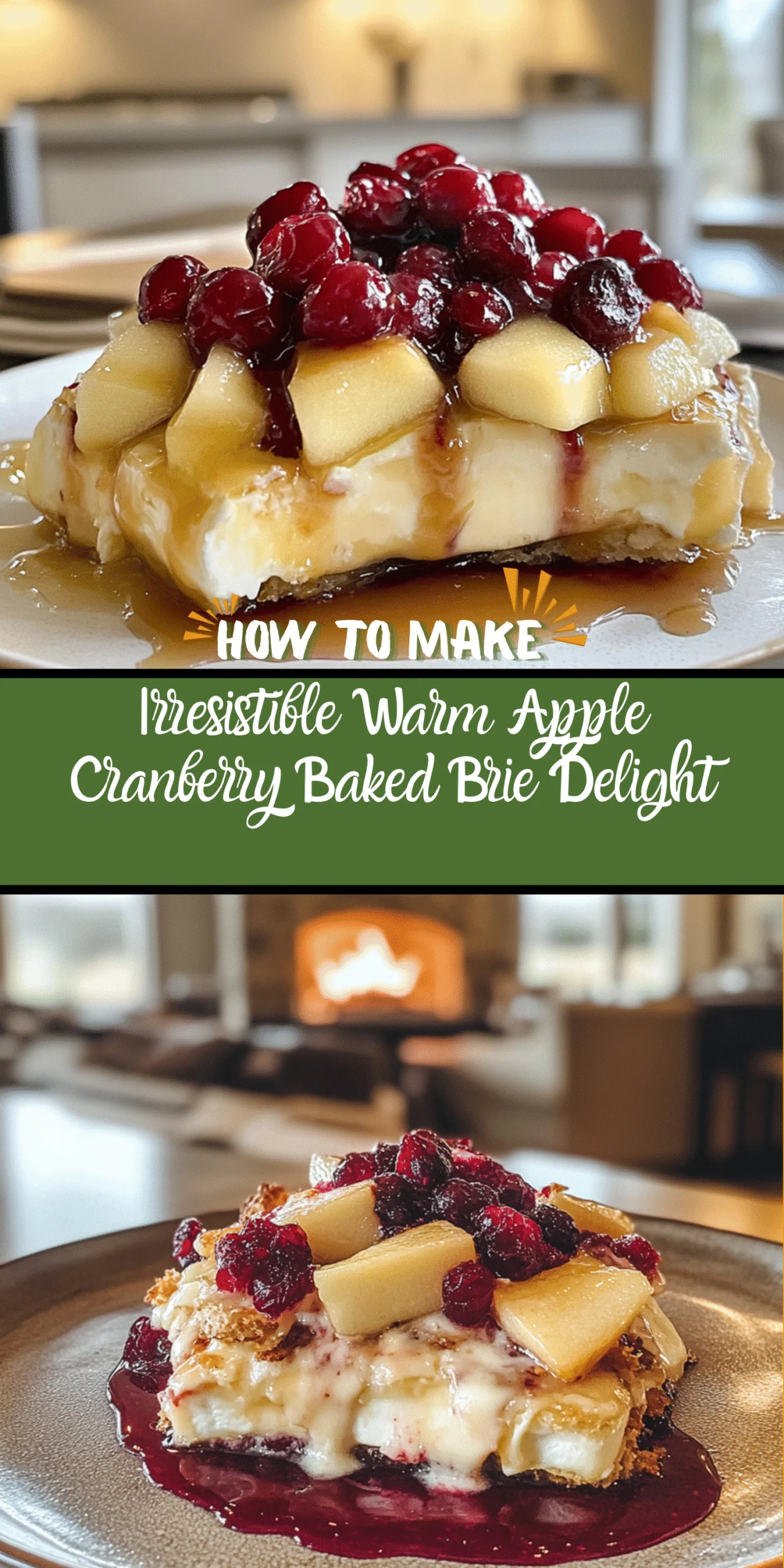Irresistible Warm Apple Cranberry Baked Brie Delight