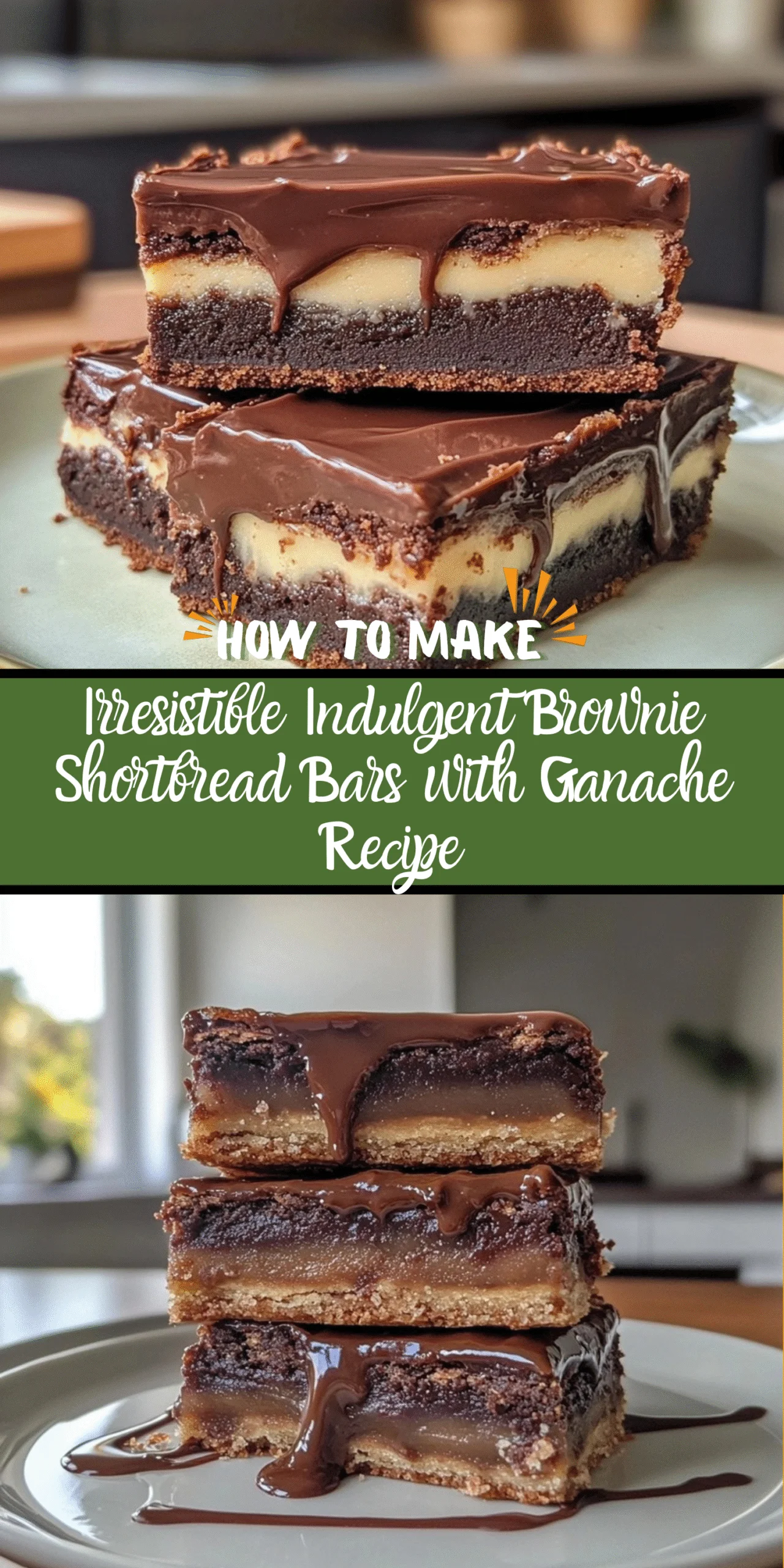 Irresistible Indulgent Brownie Shortbread Bars with Ganache Recipe