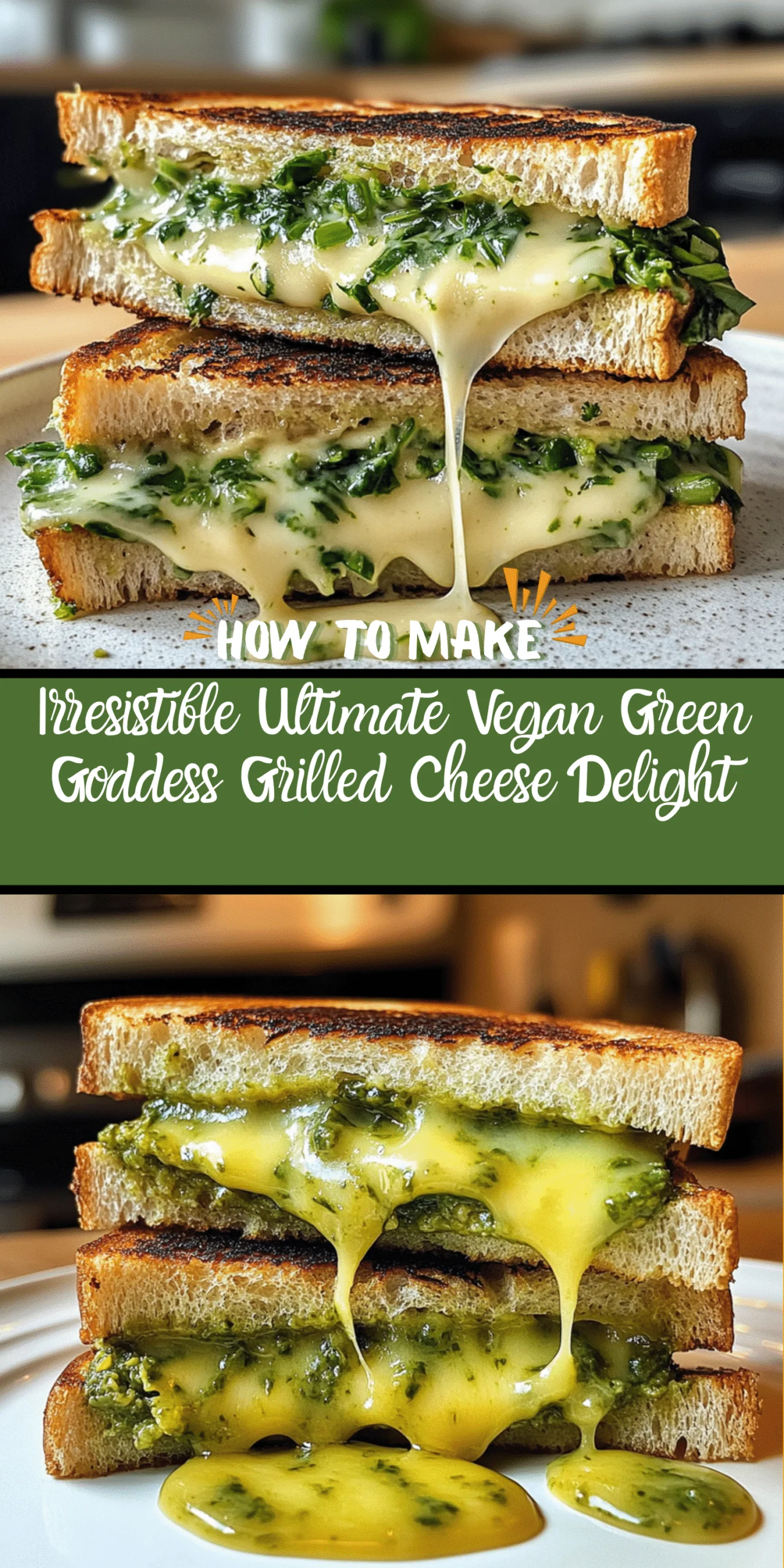 Irresistible Ultimate Vegan Green Goddess Grilled Cheese Delight