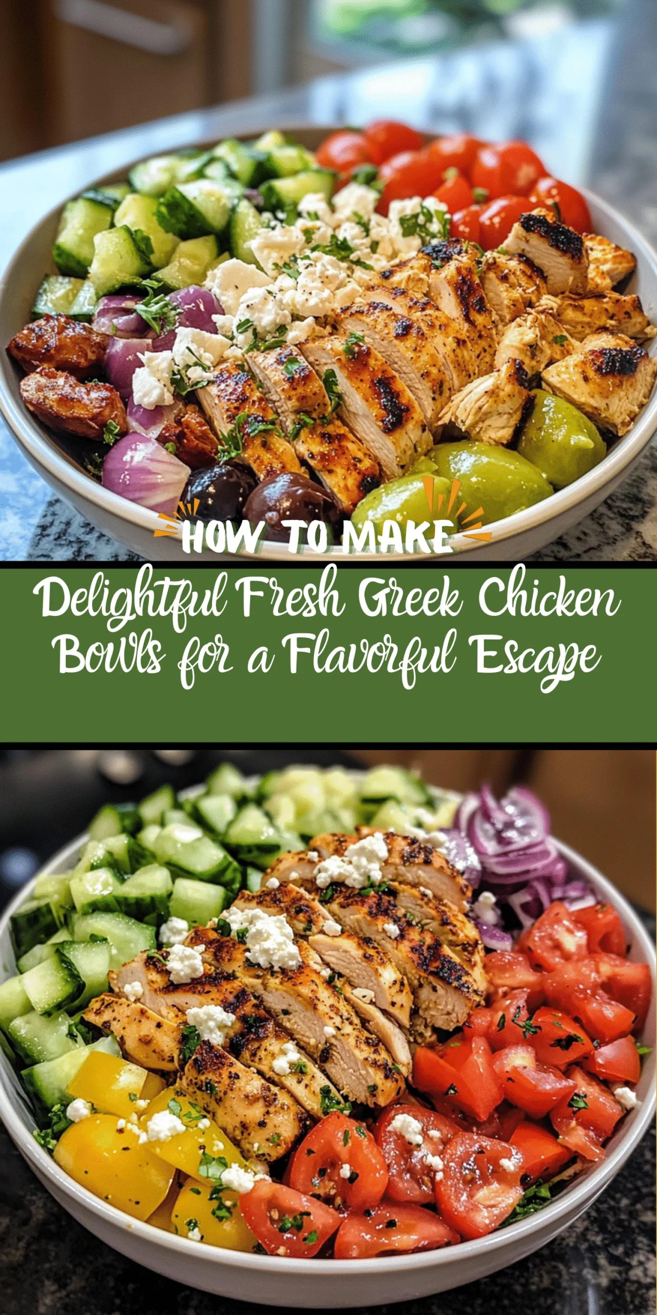 Delightful Fresh Greek Chicken Bowls for a Flavorful Escape
