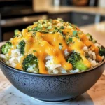 Irresistible Creamy Broccoli Cheddar Rice Bowl