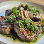 Irresistible Tender Roasted Lamb Chops with Mint Pesto Recipe