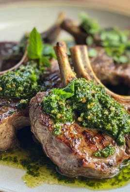 Irresistible Tender Roasted Lamb Chops with Mint Pesto Recipe