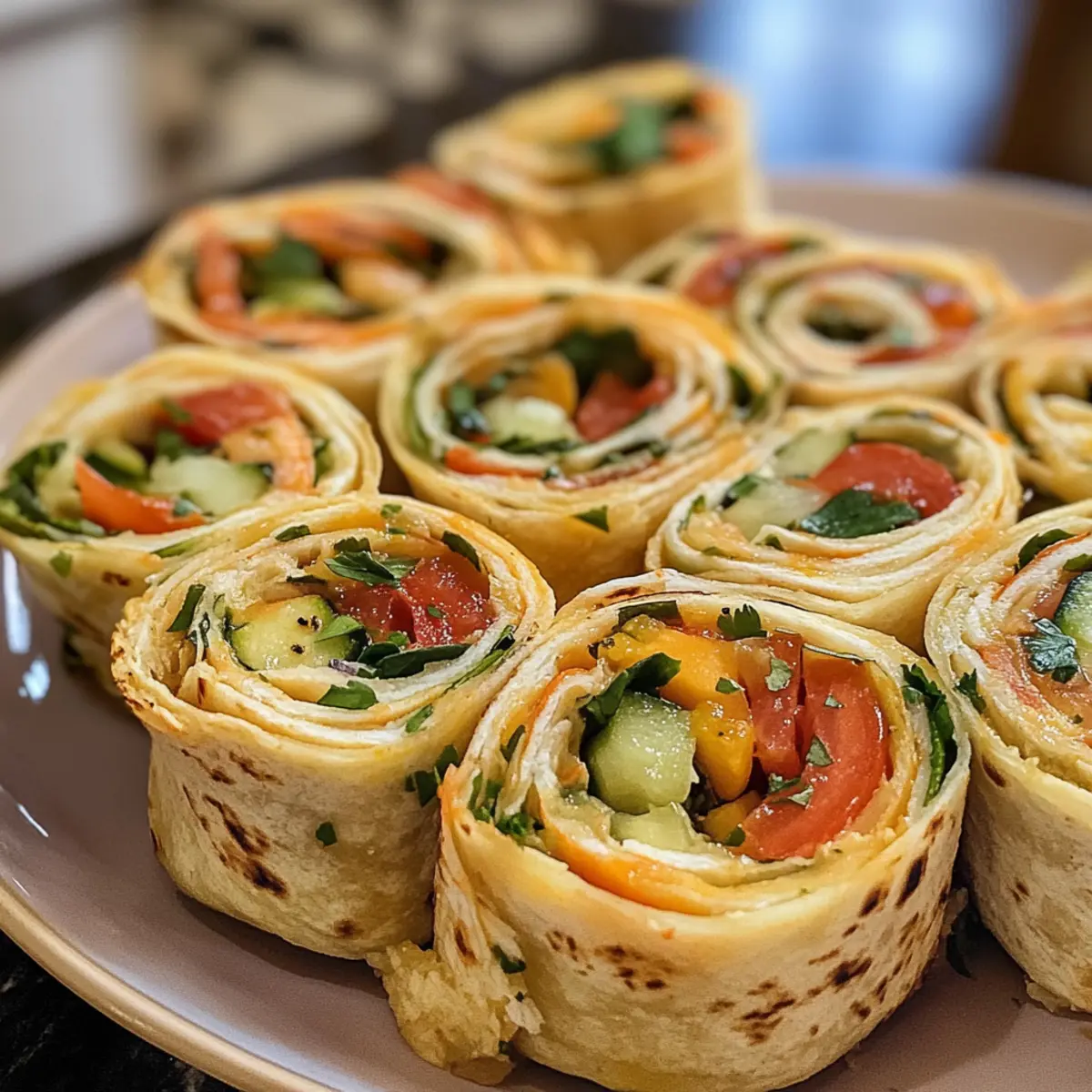 Irresistible Fresh Vegetable Tortilla Roll Ups