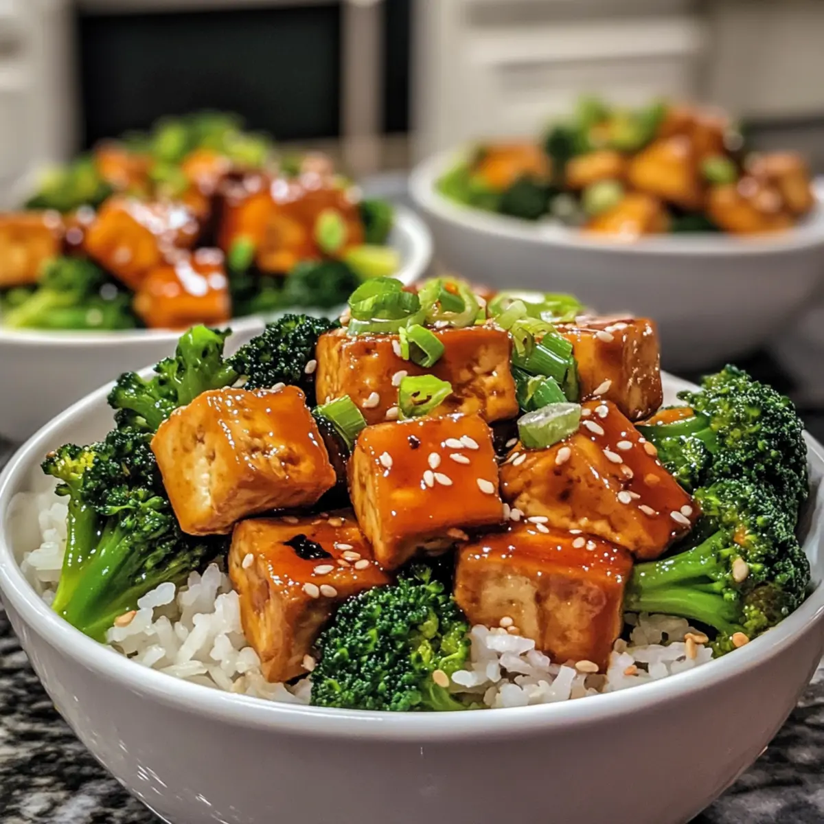 Irresistible Sweet Ginger Honey Tofu Bowls with Broccoli