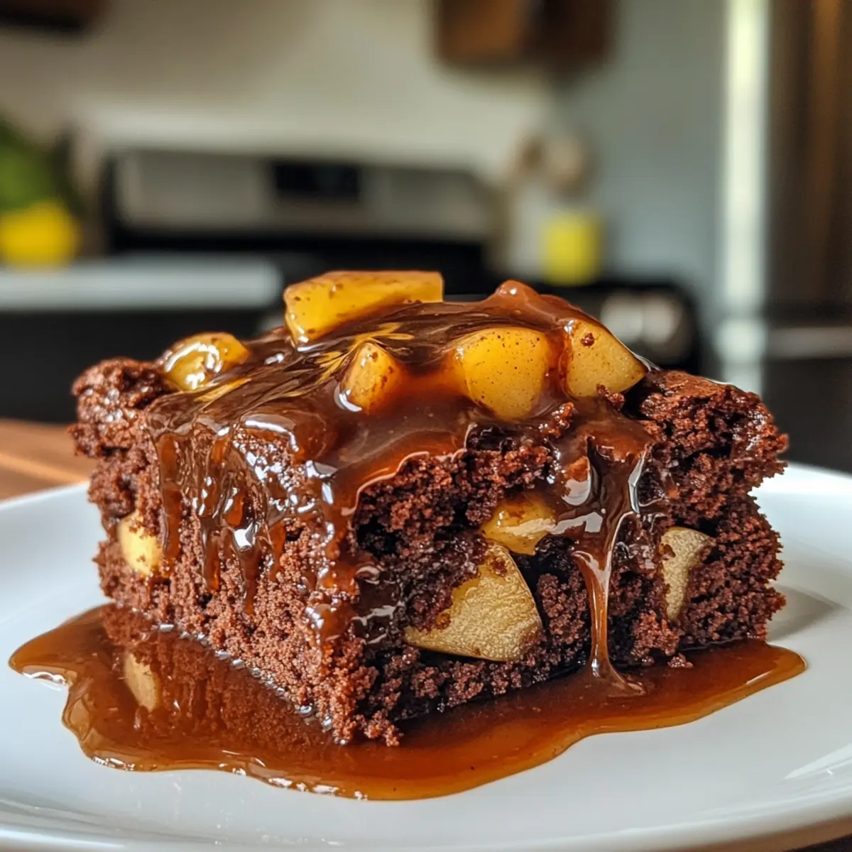 Irresistible Apple Brownie with Rich Maple Glaze