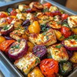 Crispy Summer Sheet Pan Halloumi and Veggies