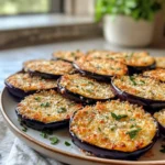 Irresistible Crispy Parmesan Herb Baked Eggplant Rounds Recipe