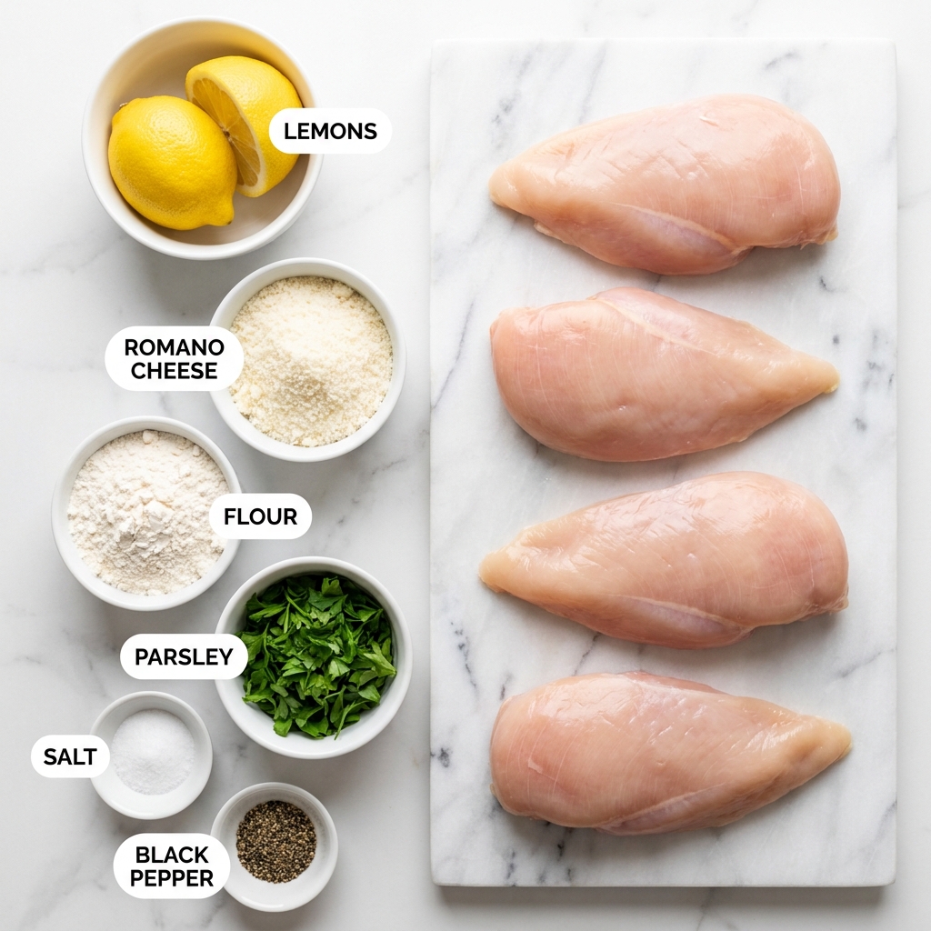 lemon chicken Romano - ingredients