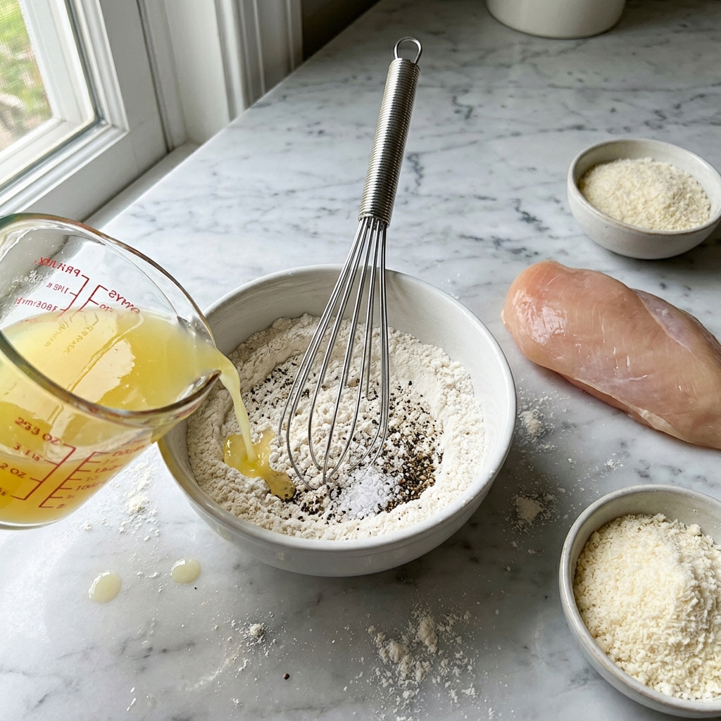 lemon chicken Romano - making
